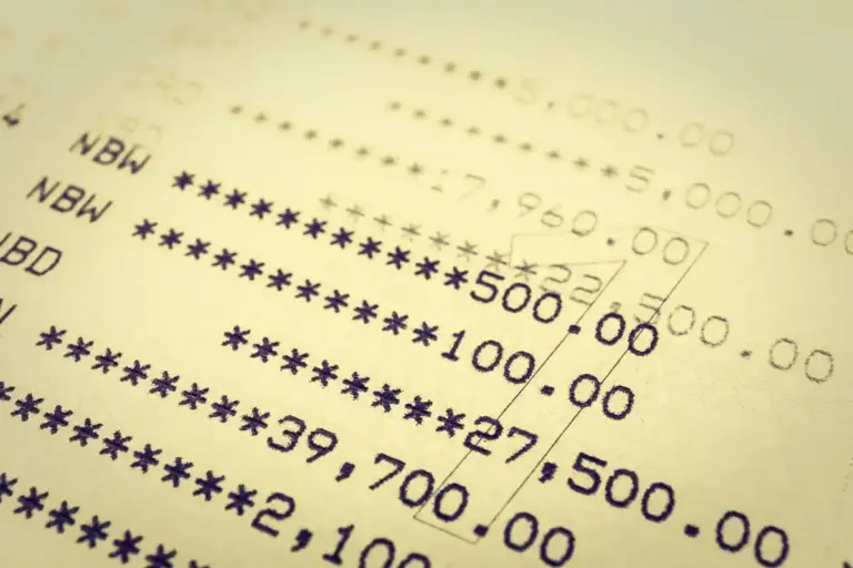 Dutch supermarket receipt closeup for tax refund