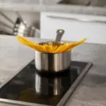 metal spoon in pot with boiling pasta kitchen hack