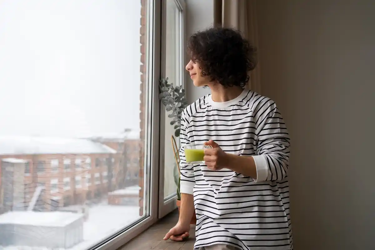Dutch lifestyle morning coffee simple self care home window