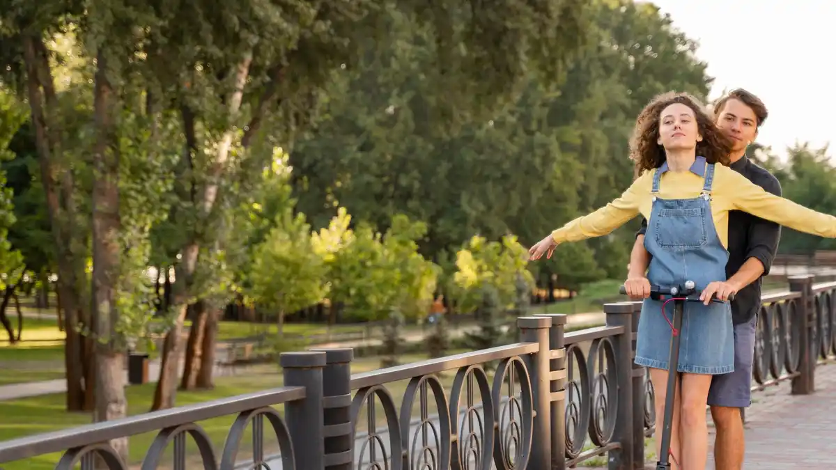 Dutch people walking in the city park