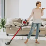 dutch woman vacuum house lifestyle modern living room