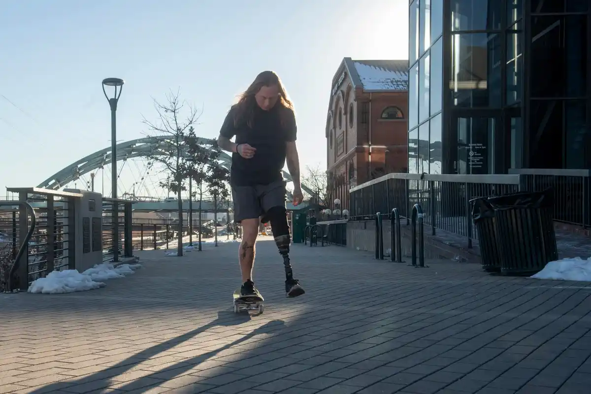 person walking in Dutch city, urban lifestyle health