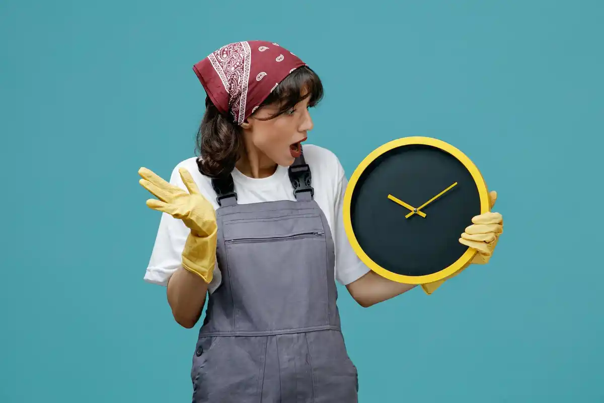 daily cleaning routine with timer