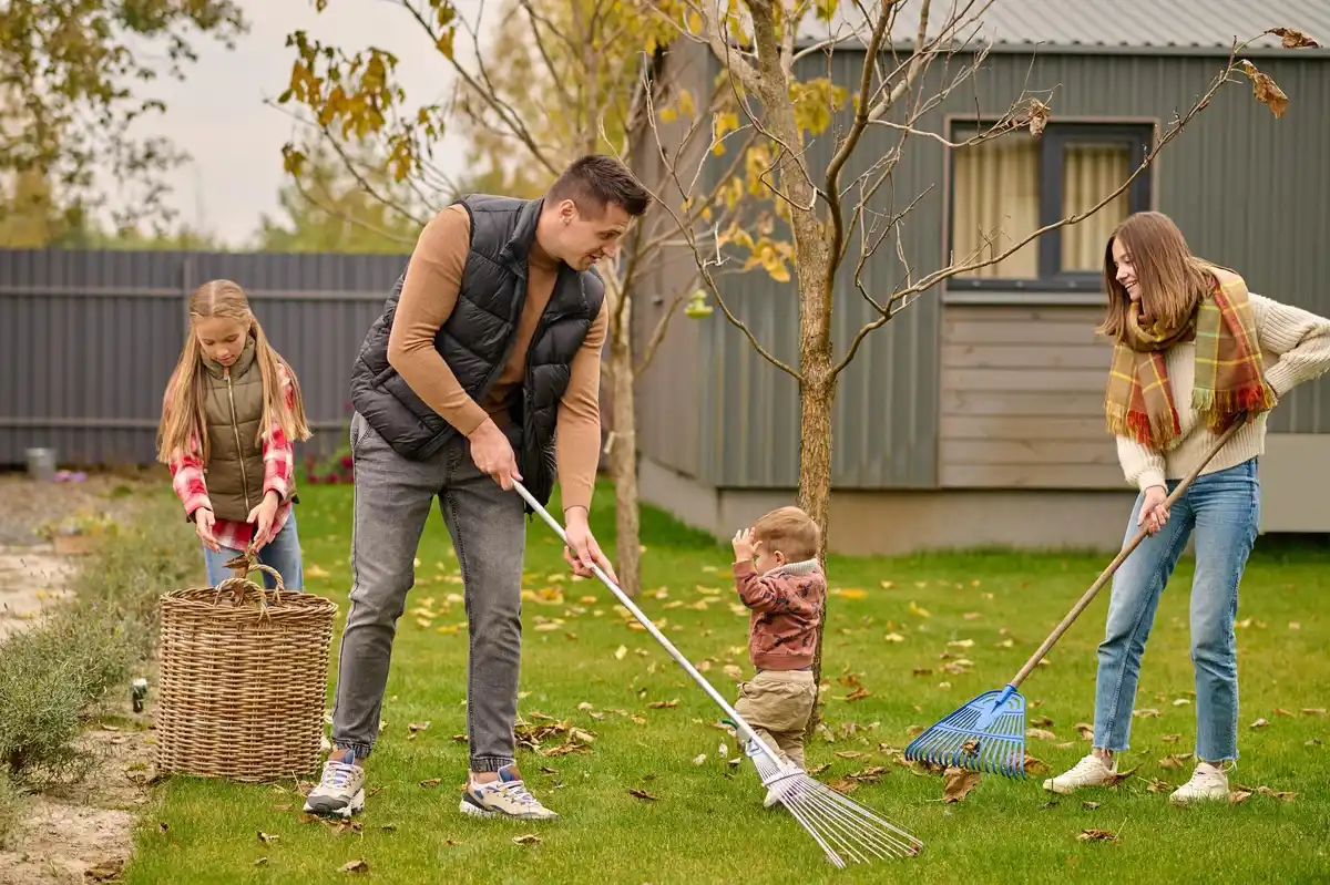 dutch family cleaning together home natural light