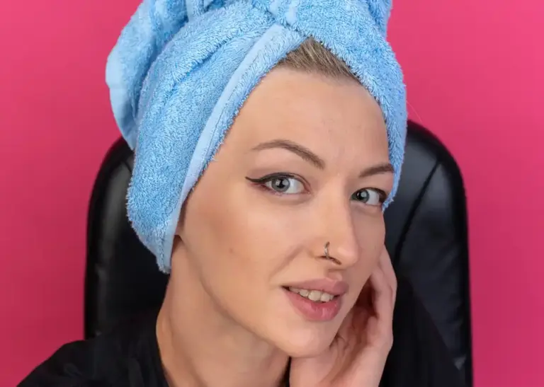 dutch woman washing face damaged skin