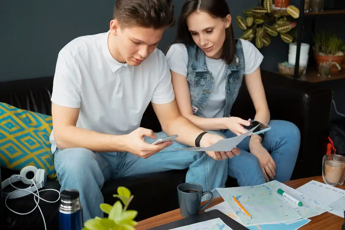 Dutch teenagers using QR code for payment on phone