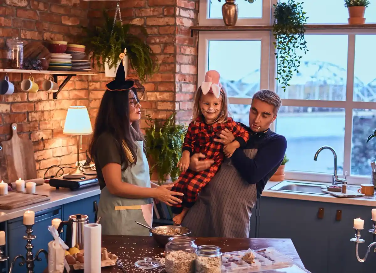 Dutch family cooking winter cozy kitchen