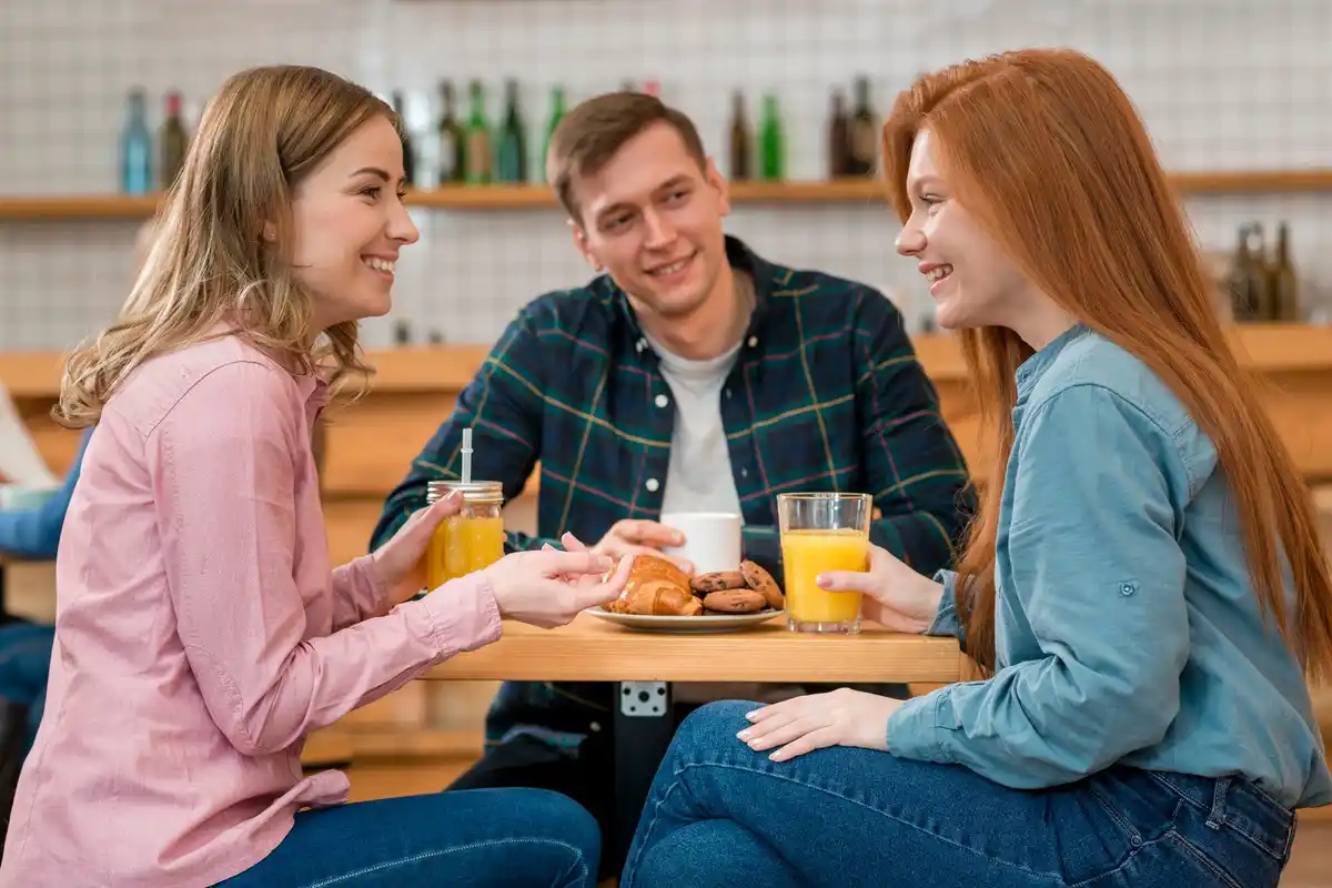 young people meeting at a local Dutch cafe
