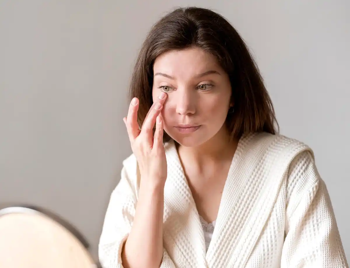 close up skin care routine mistake wrinkle woman