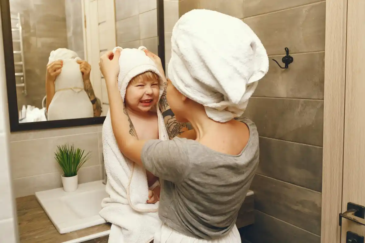 Dutch bathroom real haircare routine