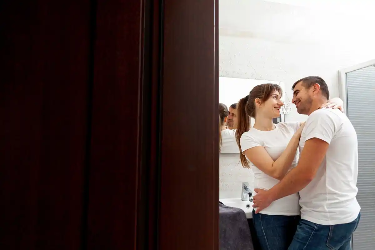 blocking hotel room door with towel