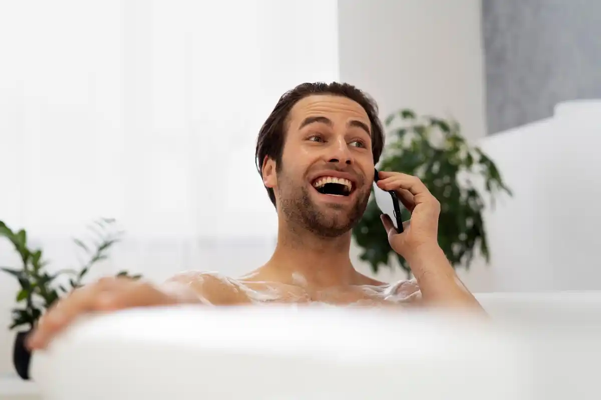 Dutch person cold shower morning routine bathroom lifestyle
