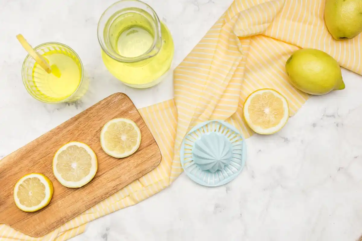 lemon peels on kitchen table with sunlight