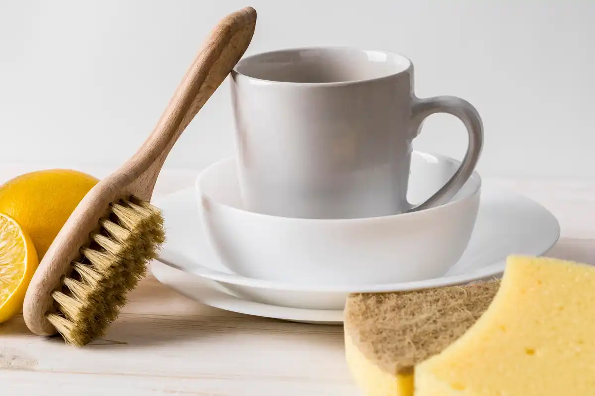 Dutch kitchen cleaning products close up