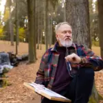 Senior Dutch people using paper maps outdoors