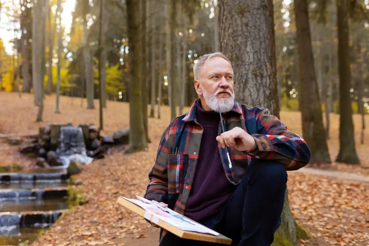 Senior Dutch people using paper maps outdoors
