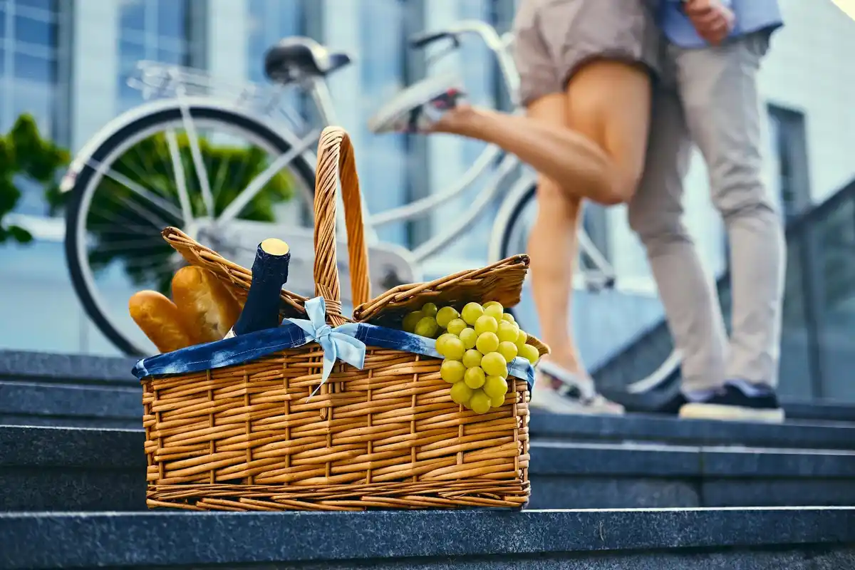 Dutch supermarket shopping basket full of groceries