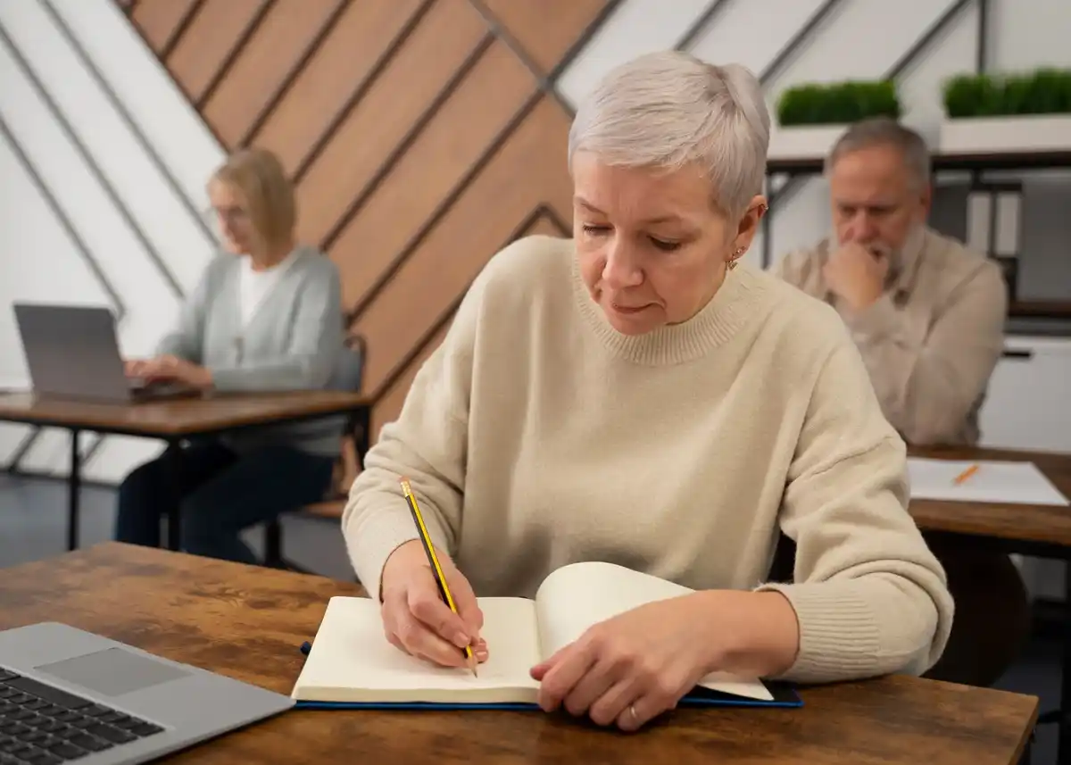 adult student learning college mature age classroom