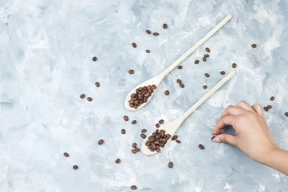 fresh coffee grounds on skin