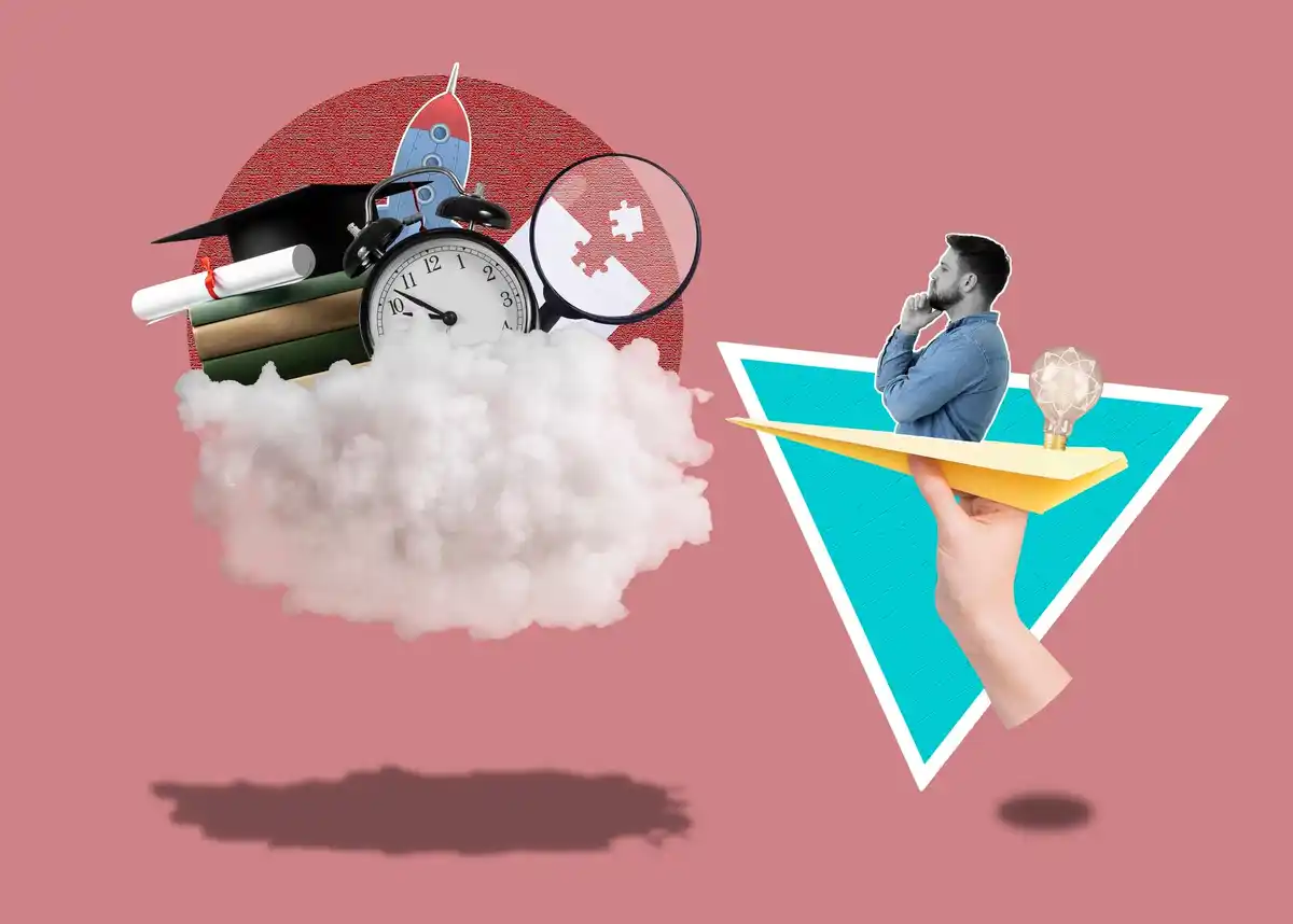 overloaded brain student multitasking illustration
