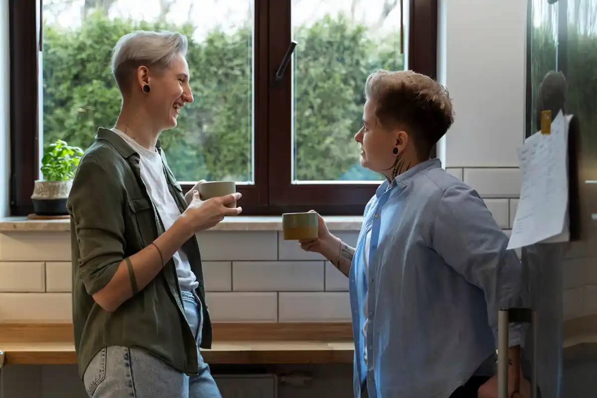 dutch people having conversation at home