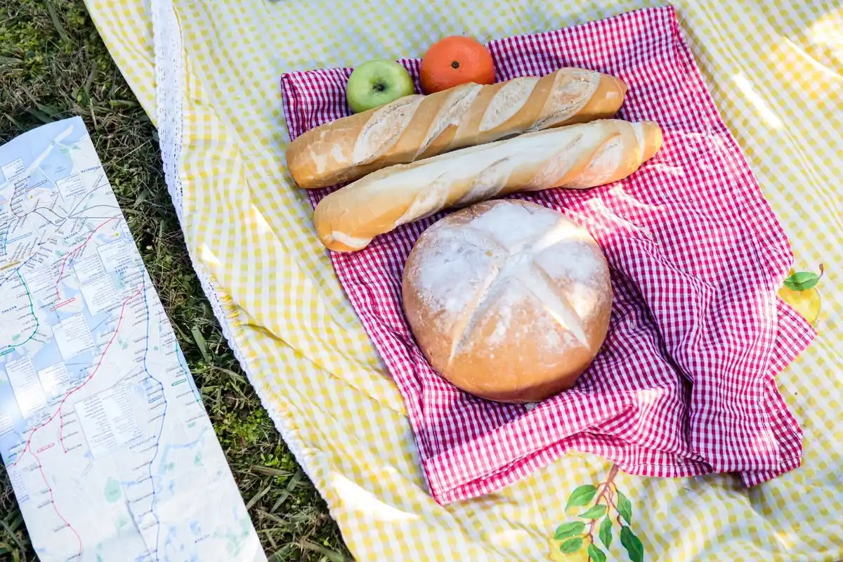 Dutch fresh bread in paper bag picnic morning