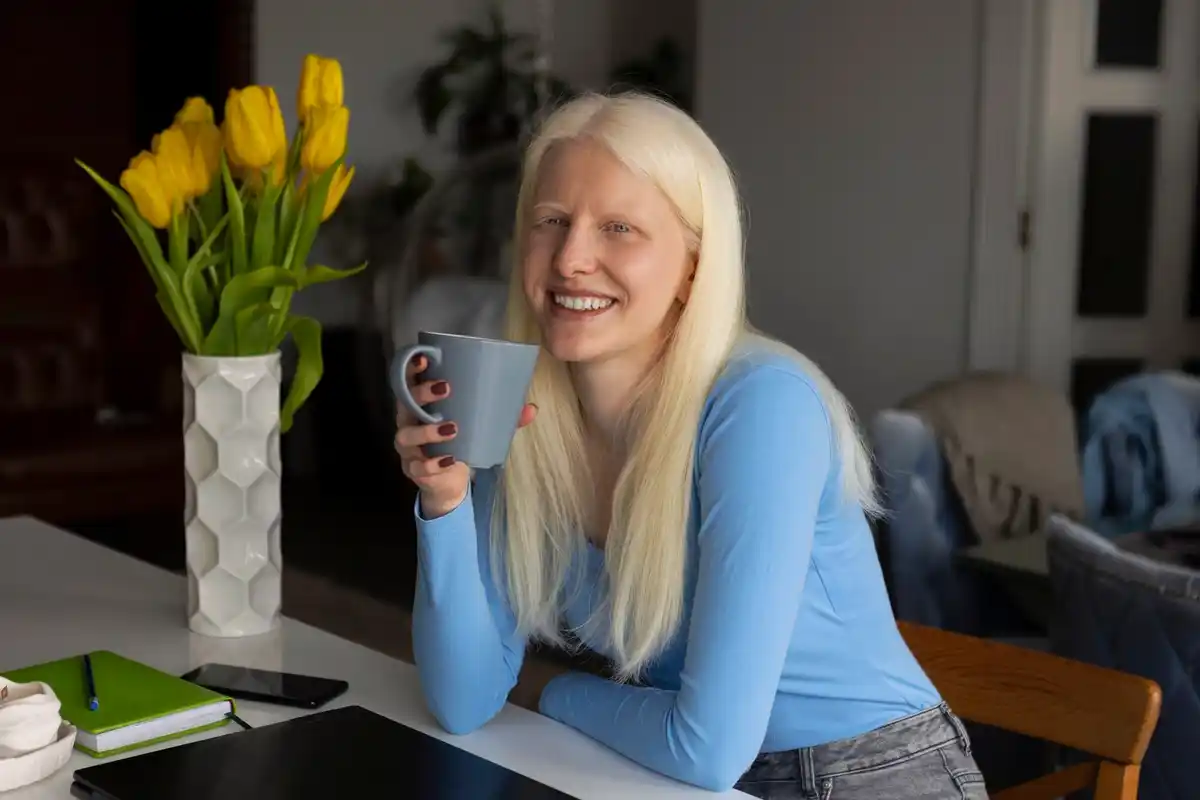middle aged Dutch woman learning multiple languages at home Amersfoort cozy