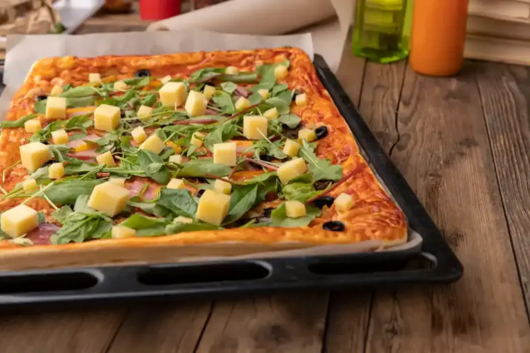 crispy reheated pizza in frying pan Dutch style